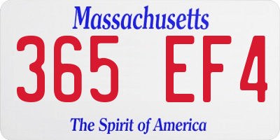 MA license plate 365EF4