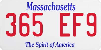 MA license plate 365EF9