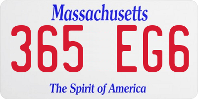 MA license plate 365EG6