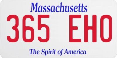 MA license plate 365EH0