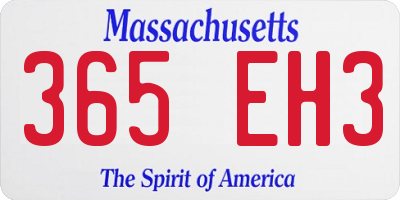 MA license plate 365EH3