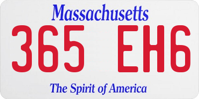 MA license plate 365EH6