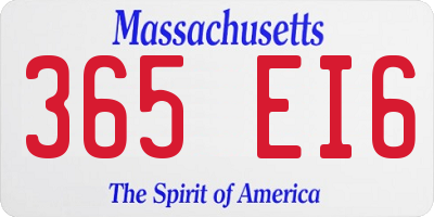 MA license plate 365EI6