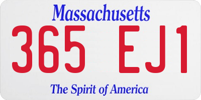 MA license plate 365EJ1