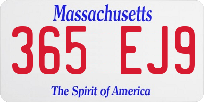 MA license plate 365EJ9