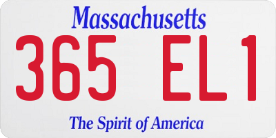 MA license plate 365EL1