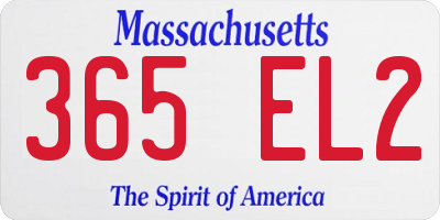 MA license plate 365EL2