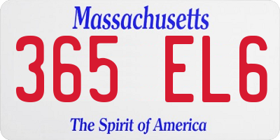 MA license plate 365EL6