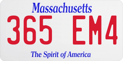 MA license plate 365EM4