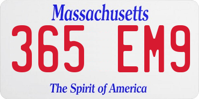 MA license plate 365EM9