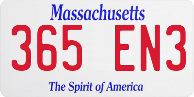MA license plate 365EN3
