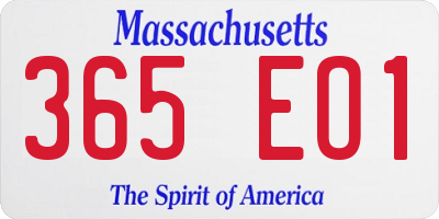 MA license plate 365EO1