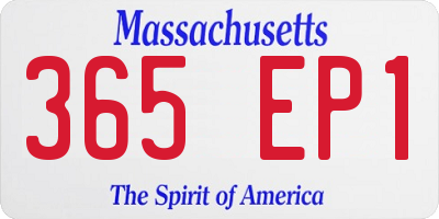 MA license plate 365EP1