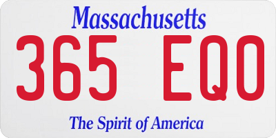 MA license plate 365EQ0