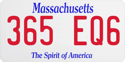 MA license plate 365EQ6