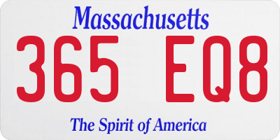 MA license plate 365EQ8