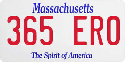 MA license plate 365ER0
