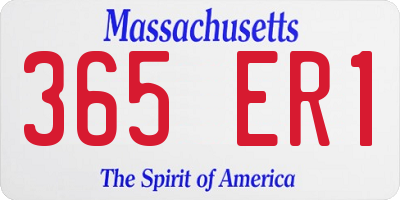 MA license plate 365ER1