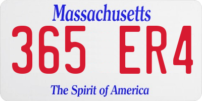 MA license plate 365ER4