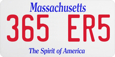 MA license plate 365ER5