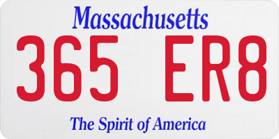 MA license plate 365ER8