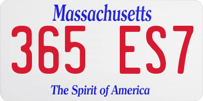 MA license plate 365ES7