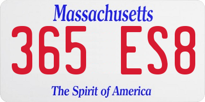 MA license plate 365ES8