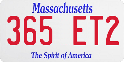 MA license plate 365ET2