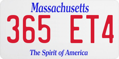 MA license plate 365ET4