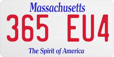 MA license plate 365EU4
