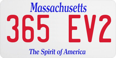 MA license plate 365EV2