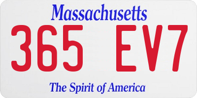 MA license plate 365EV7