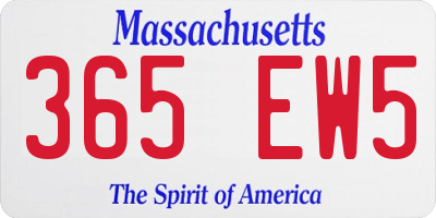 MA license plate 365EW5
