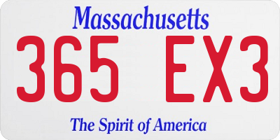 MA license plate 365EX3