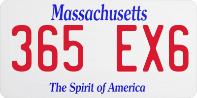 MA license plate 365EX6