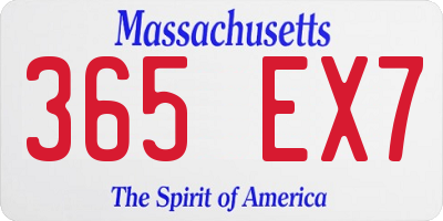 MA license plate 365EX7