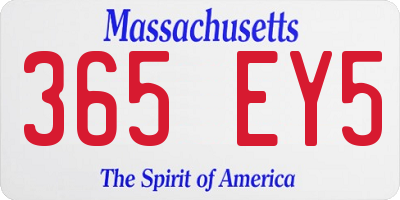 MA license plate 365EY5