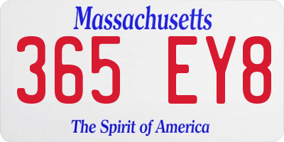 MA license plate 365EY8