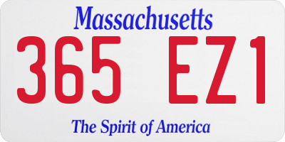 MA license plate 365EZ1