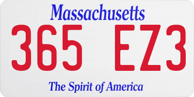 MA license plate 365EZ3