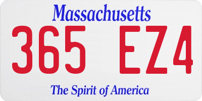 MA license plate 365EZ4