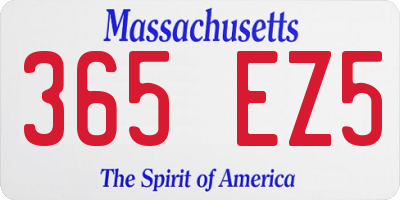 MA license plate 365EZ5