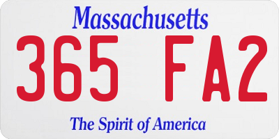 MA license plate 365FA2