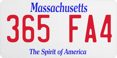 MA license plate 365FA4