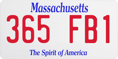 MA license plate 365FB1