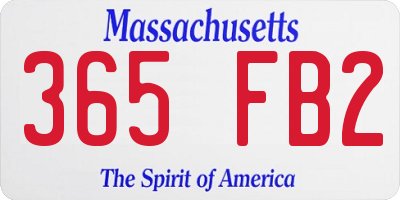 MA license plate 365FB2