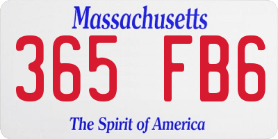 MA license plate 365FB6