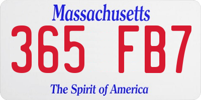 MA license plate 365FB7
