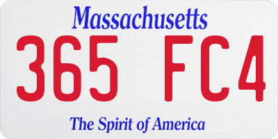 MA license plate 365FC4