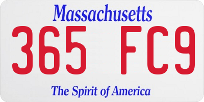MA license plate 365FC9